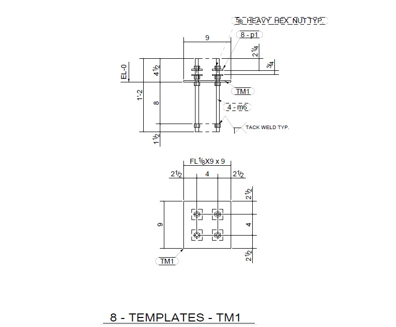 Anchor Bolt Template Drawings
